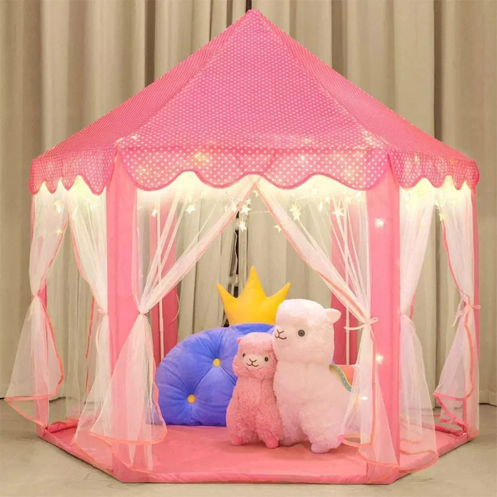 Princess Castle Play Tent for Girls with Fairy Lights