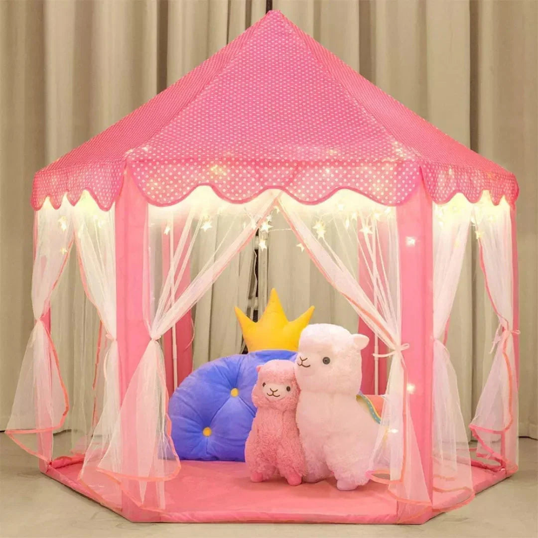 Princess Castle Play Tent for Girls with Fairy Lights