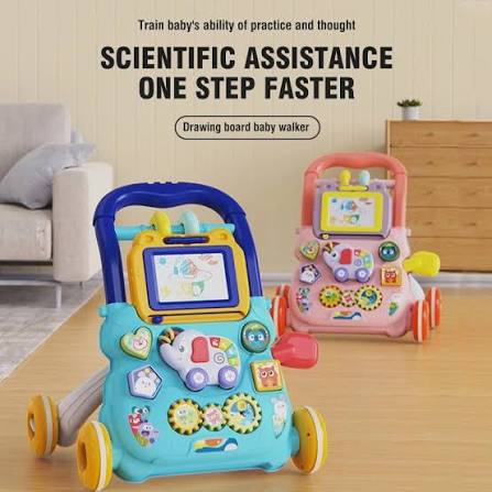 Huanger Large Sounds & Lights Baby Walker – Interactive Learning Push Walker
