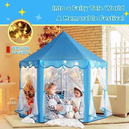 Princess Castle Play Tent for Girls with Fairy Lights