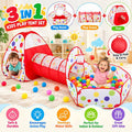 3-in-1 Pop-Up Tunnel Tent Set – Playhouse, Crawl Tunnel & Ball Pit 🎪🌈✨