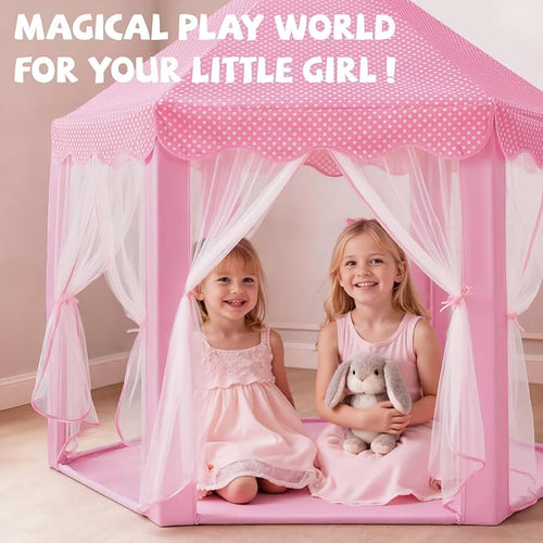 Princess Castle Play Tent for Girls with Fairy Lights